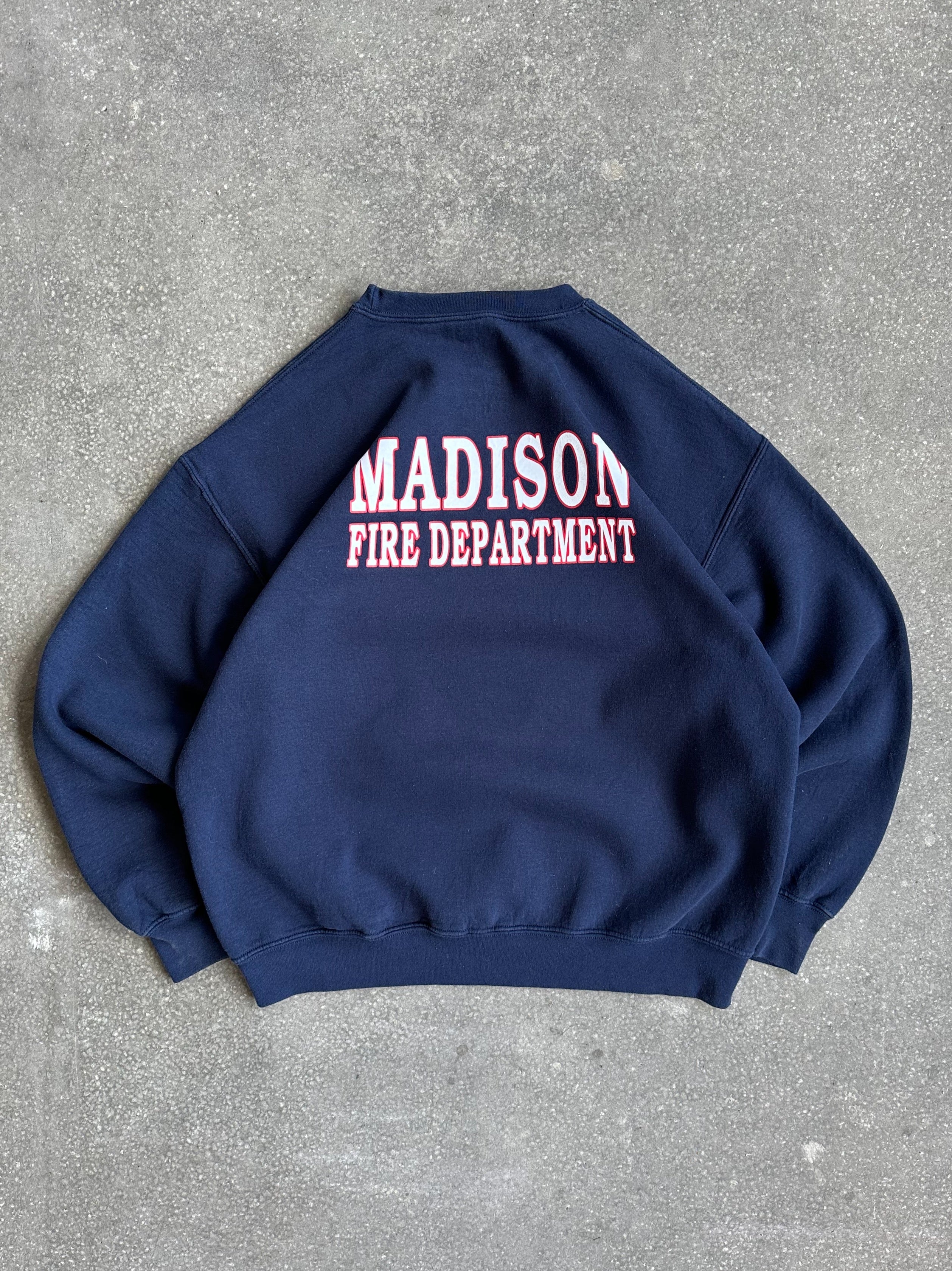 Vintage Gildan Madison Fire Department Crewneck - Medium/Large