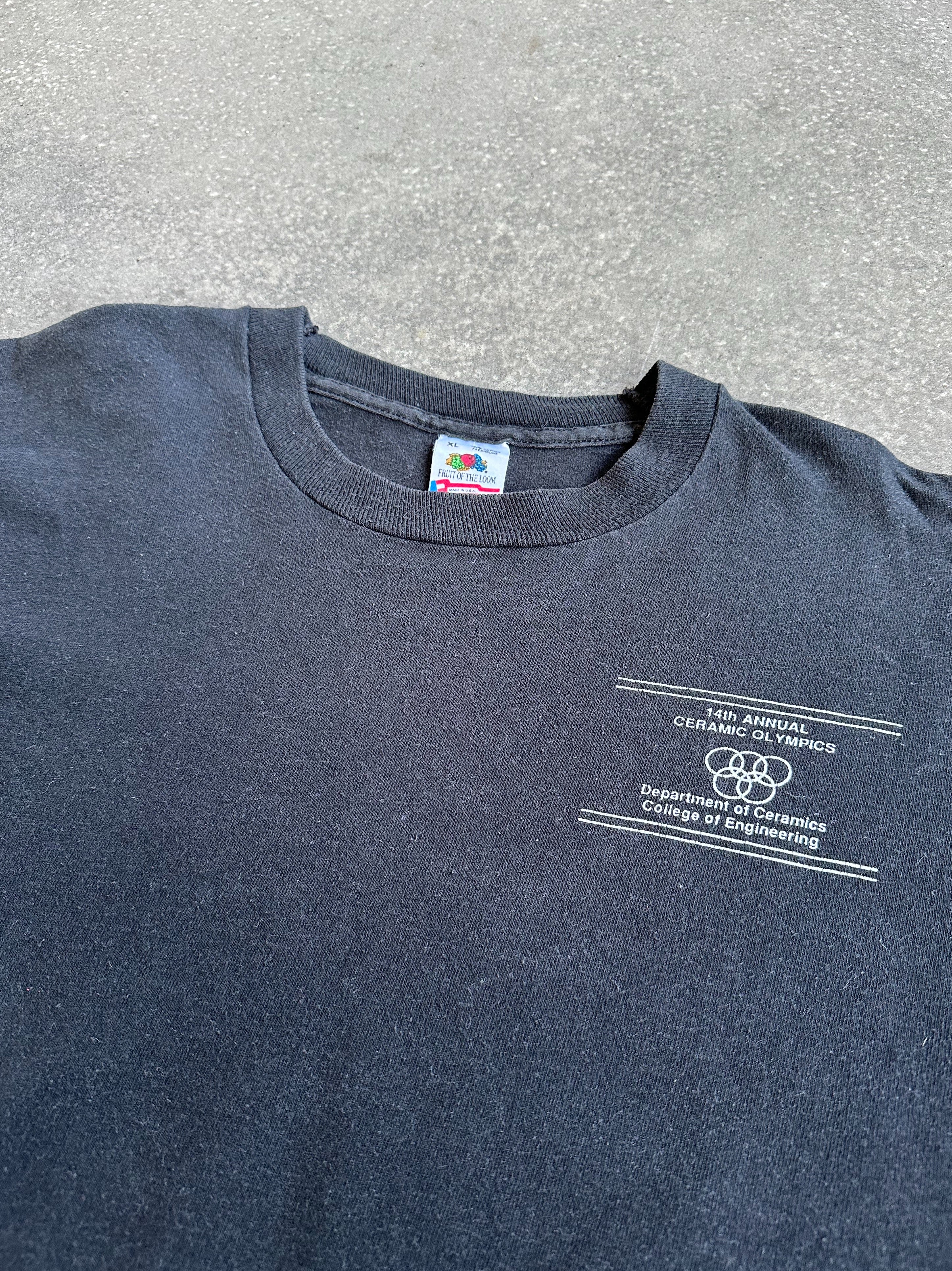 Vintage Made in USA Single Stitch Ceramic Olympics Tee - Large/Extra Large