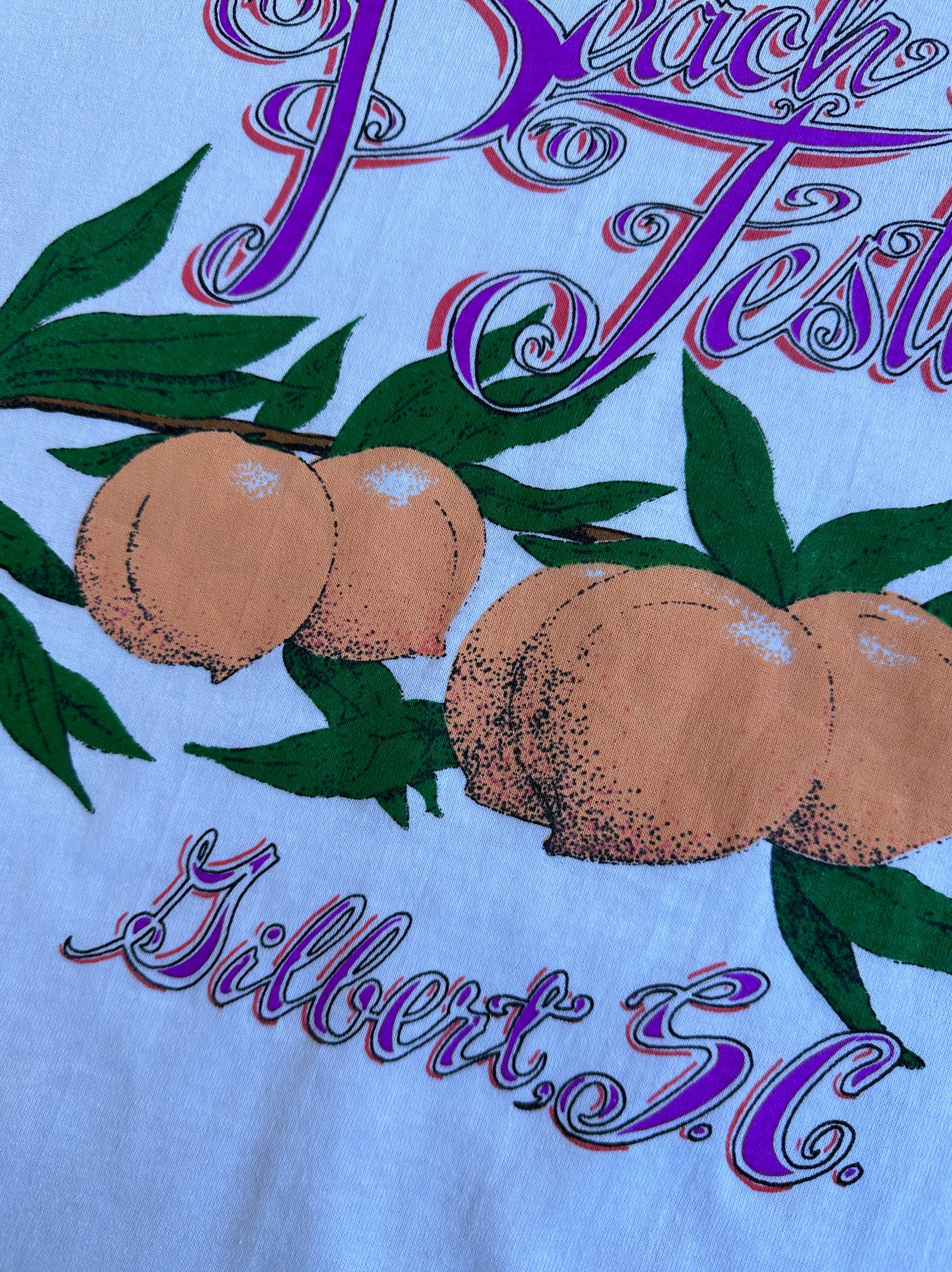 Vintage Made in USA Single Stitch Peach Festival Tee - Large