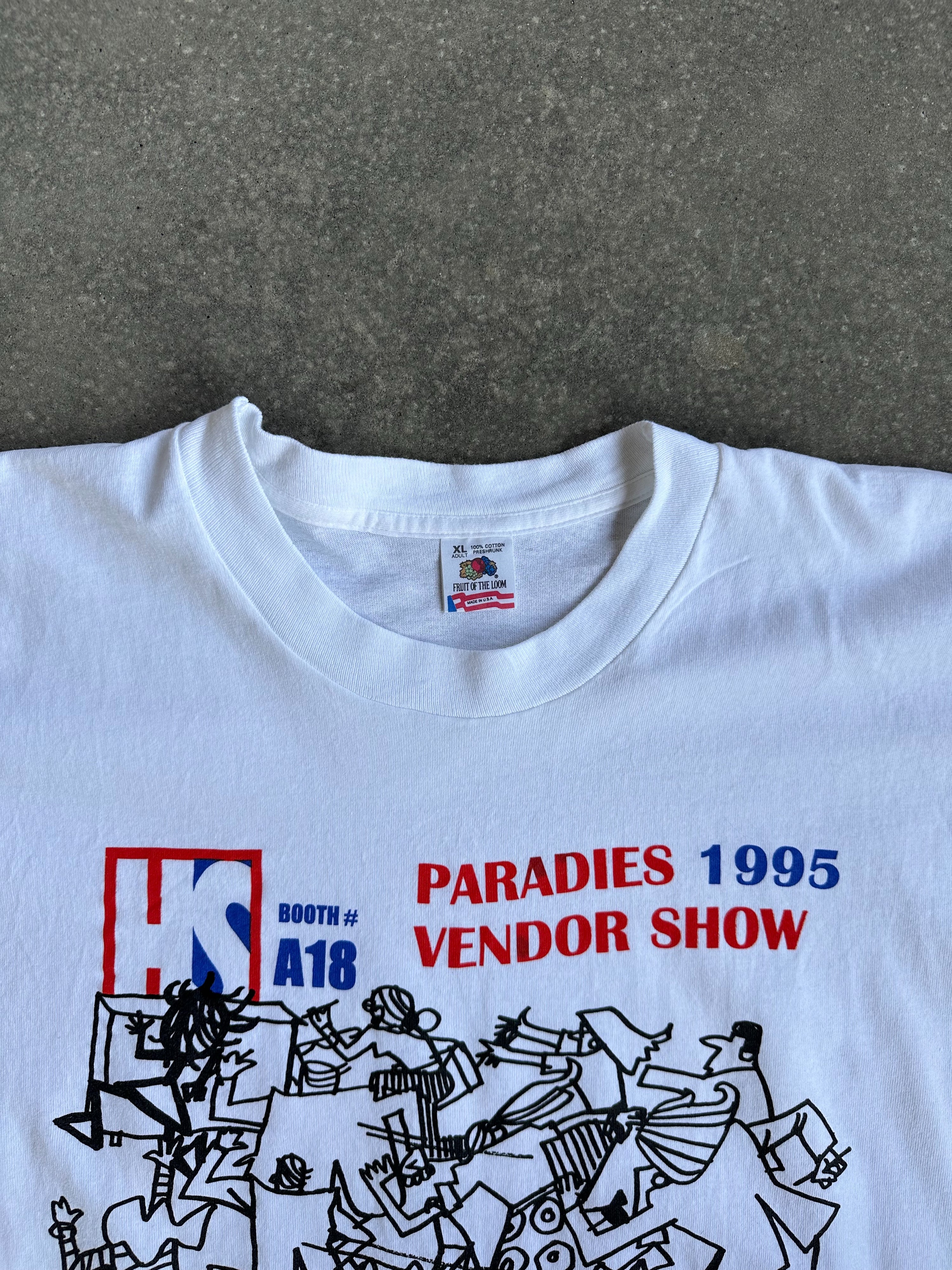 Vintage 1995 Made in USA Single Stitch Paradies Vendor Show Tee - Extra Large